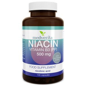 MEDVERITA Niacin Vitamin B3 (PP) 500mg - 100 caps
