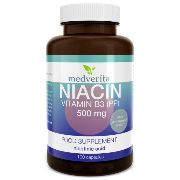 MEDVERITA Niacin Vitamin B3 (PP) 500mg - 100 caps